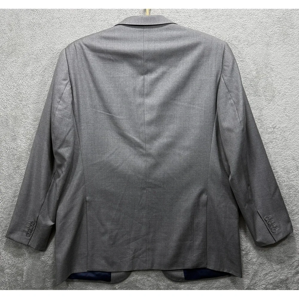 J.Hilburn Blazer Mens 47L Gray Wool Sport Coat Vitale Barberis Canonico Italy